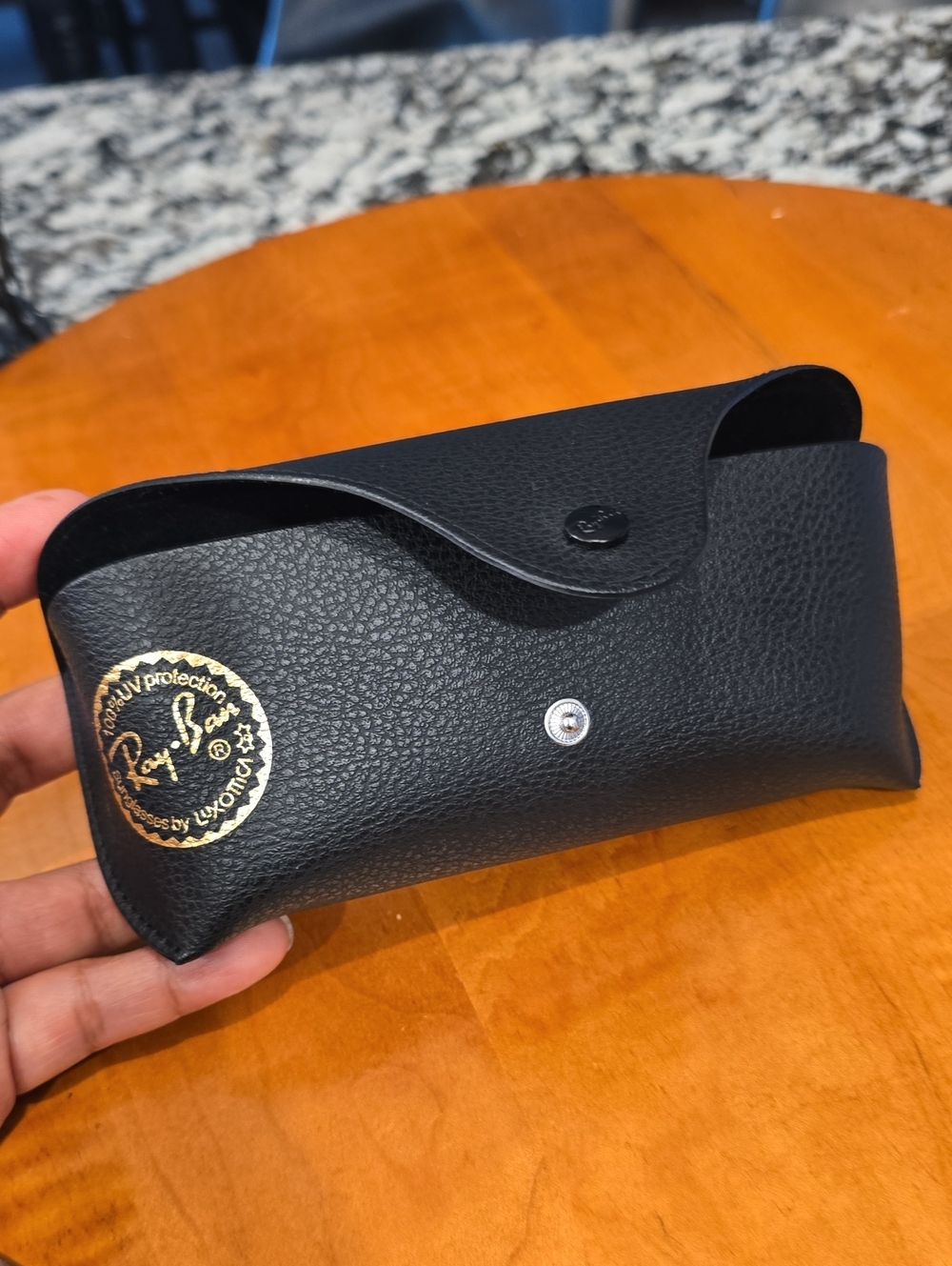 Ray-Ban Black Sunglasses Case with Gold Accent